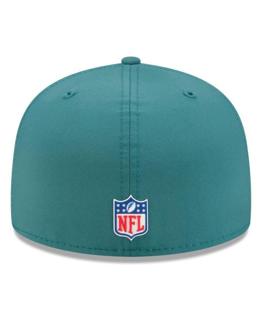 KTZ Green Midnight Philadelphia Eagles 2025 Sideline 59fifty Fitted Hat for men
