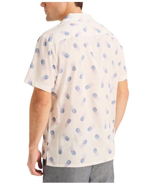 Nautica White Miami Vice X Printed Short Sleeve Button-front Camp Shirt for men