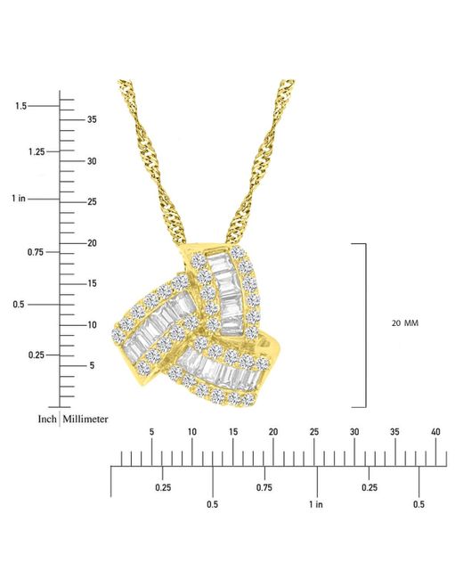 Macy's Metallic 2-pc. Set Cubic Zirconia Round & Baguette Love Knot Pendant Necklace & Coordinating Stud Earrings