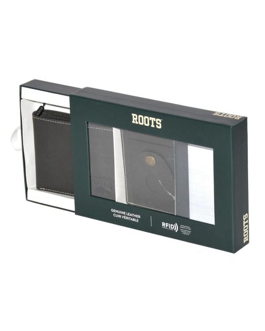 ROOTS Green Men Slimfold Wallet for men