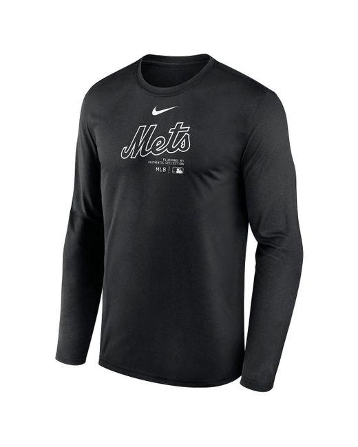 Nike Black New York Mets Authentic Collection Practice Performance Long Sleeve T-shirt for men