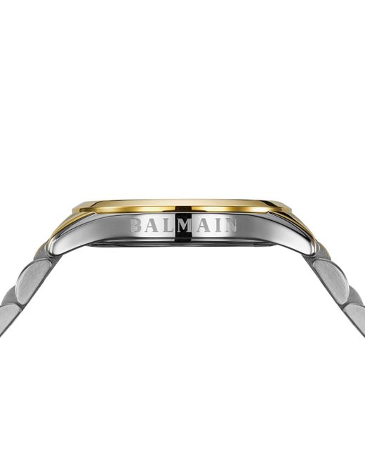 Balmain Metallic Swiss Classic R Diamond Accent Two-tone Stainless Steel Bracelet Watch 34mm