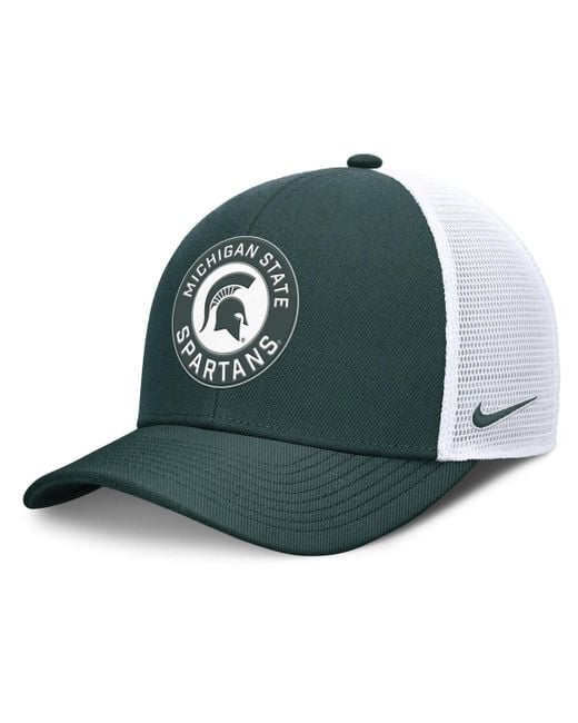 Nike Green/white Michigan State Spartans Rise Primetime Performance Trucker Adjustable Hat for men