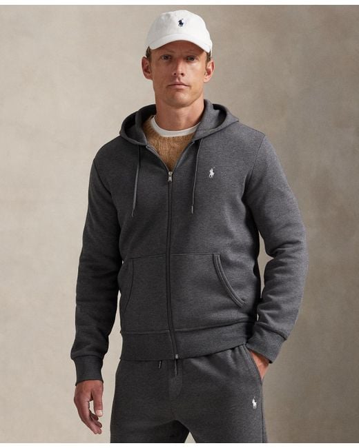 Polo Ralph Lauren Gray Double-knit Full-zip Hoodie for men