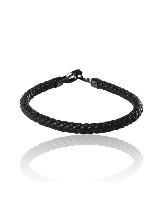 Lucky Brand White Braided Leather Bracelet for men