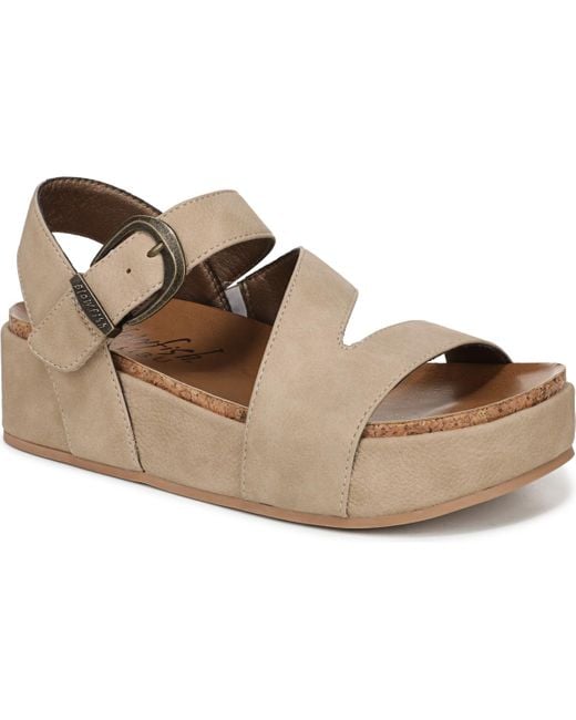 Blowfish Brown Isabel Strappy Open Round Toe Platform Sandals