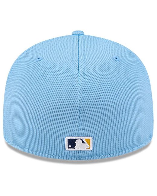 KTZ Blue Milwaukee Brewers City Connect Batting Practice Low Profile 59fifty Fitted Hat for men