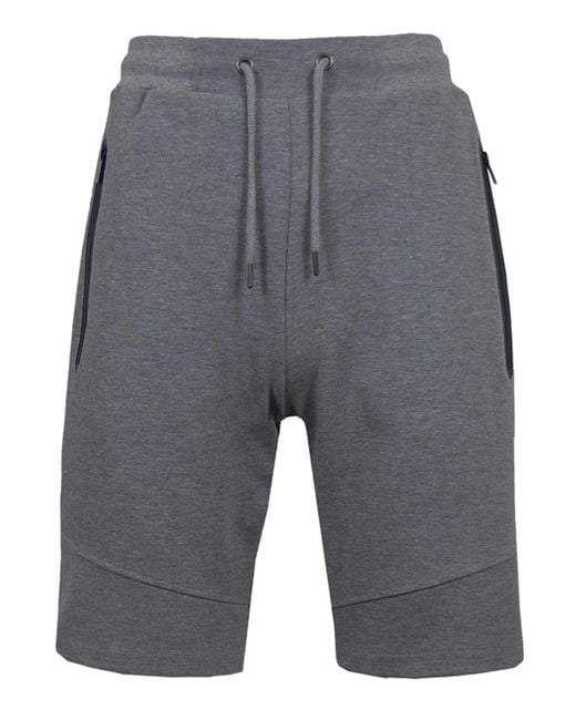 Wicked Stitch Gray Slim Fit Tech Fleece Performance Active jogger Shorts for men