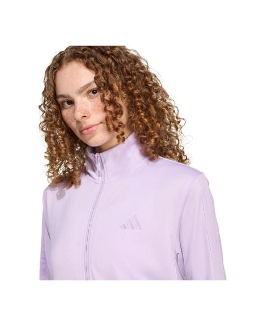 Adidas Purple 3-stripe Tricot Track Jacket