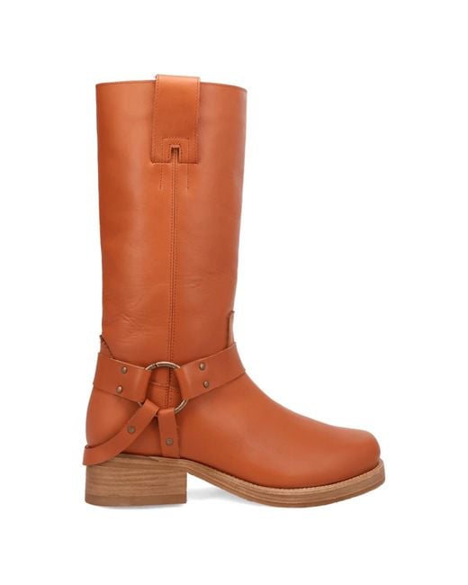 Dingo Brown Rip Leather Boot for men