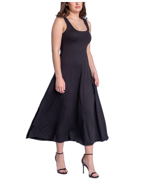 24seven Comfort Apparel Blue Relaxed Sleeveless Tunic A-line Long Dress