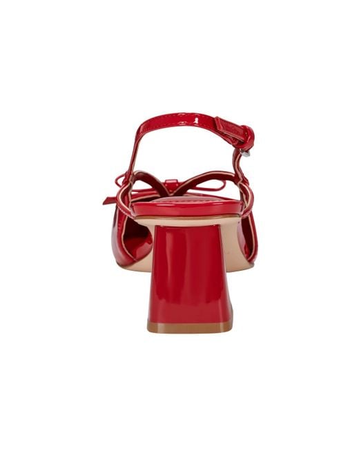 Marc Fisher Women's Red Laily Block Heel Slingback Pumps