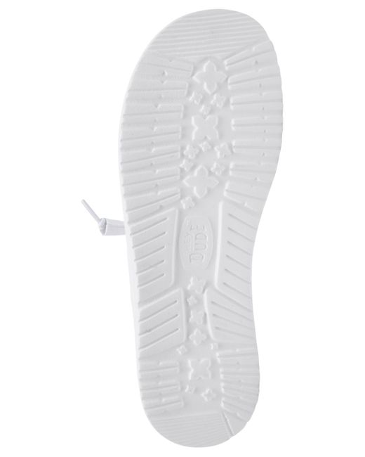 HeyDude White Wendy Stretch Canvas Casual Moccasin Sneakers From Finish Line