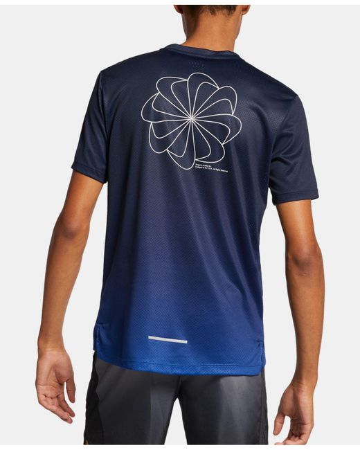 nike blue miler t shirt