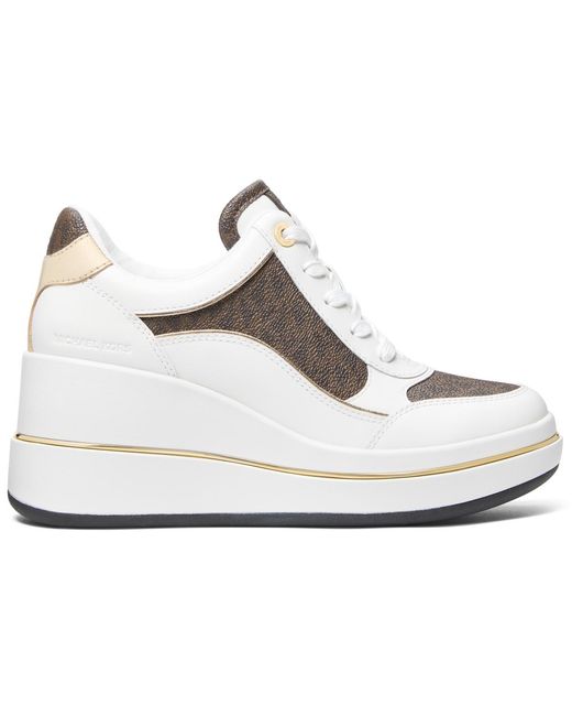 Michael Kors White Michael Emmy Wedge Trainer Sneakers