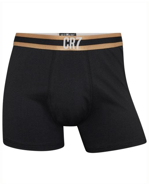 Cr7 Black Cotton Blend Trunks for men