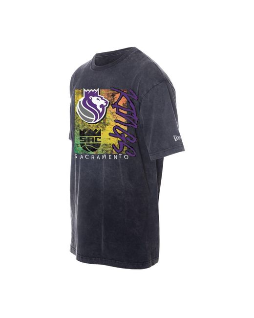 KTZ Blue Sacramento Kings Distressed Sport Classics Enzyme Washed T-shirt for men