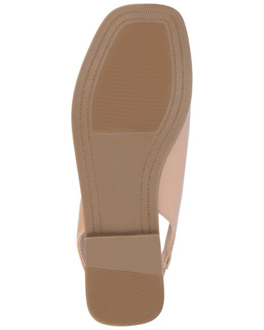 Journee Collection Natural Brinsley Teture Slingback Flat Sandals