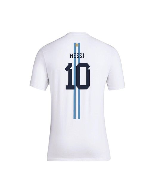 adidas Lionel Messi White Argentina National Name And Number T-shirt for Men | Lyst