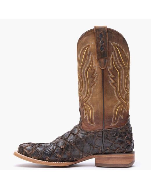 Durango Premium Exotics Dark Brown Pirarucu Western Boot for men