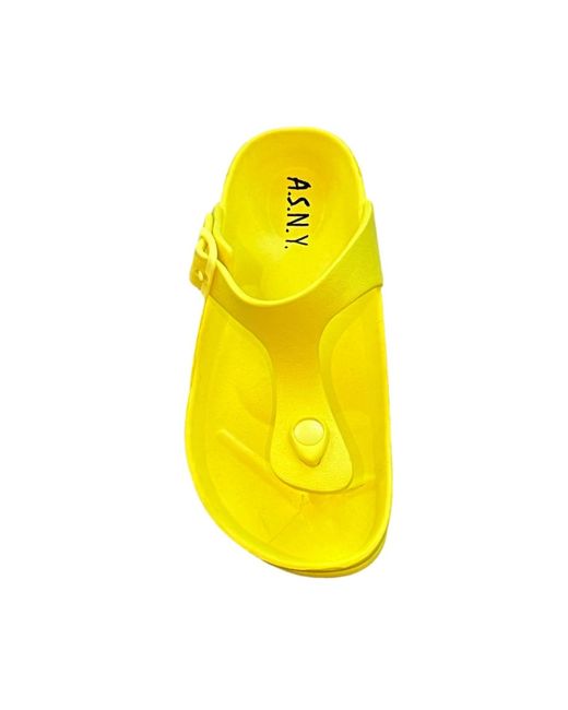Andrew By Andrew Stevens Yellow S Comfort Slide Thong Buckle Eva Flat Sandal