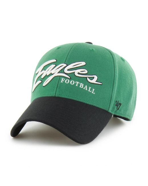 '47 Green Philadelphia Eagles Mvp Throwback Adjustable Wool-blend Baseball Hat for men
