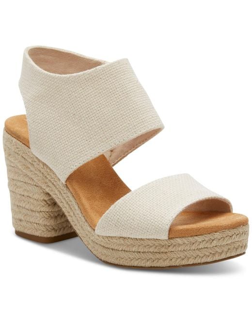 TOMS Natural Majorca Open Toe Slingback Platform Sandals