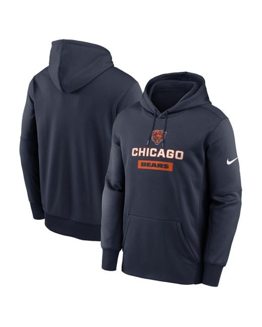 Nike Men's Blue Chicago Bears Toss Sweep Performance Pullover Hoodie