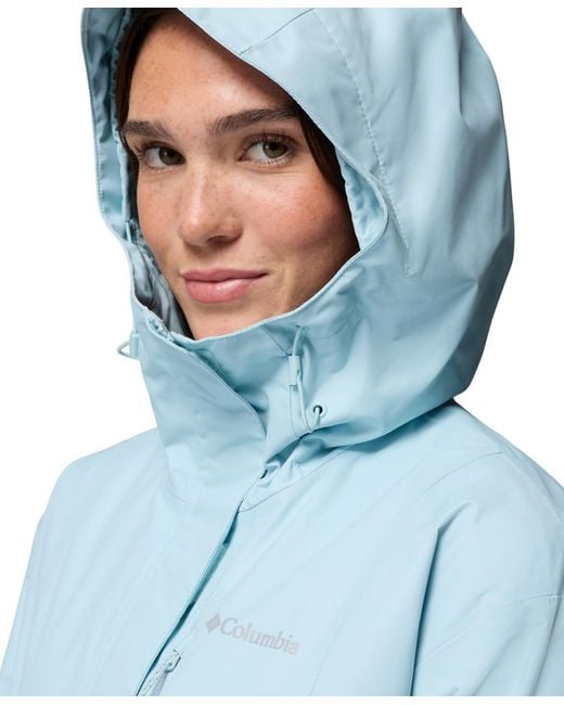 Columbia Women's Blue Hikebound Ii Hooded Waterproof Jacket
