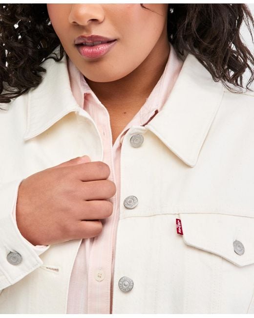 Levi's Blue Plus Size Original Trucker Collared Neck Jacket