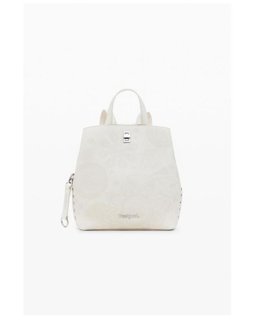 Desigual Women's White Medium Mandala Backpack