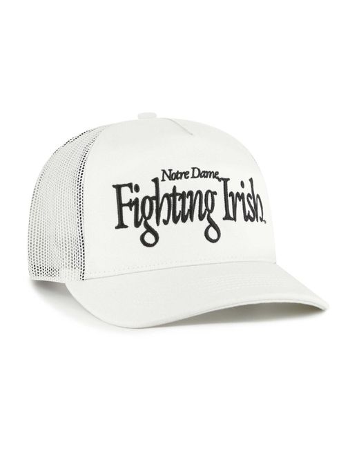 '47 White And Notre Dame Fighting Irish Foundation Script Adjustable Trucker Hat