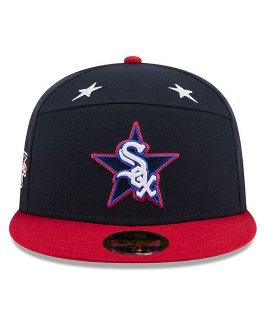KTZ Blue Navy/red Cleveland Guardians 2025 Mlb All-star Game Workout Side Patch 59fifty Fitted Hat for men