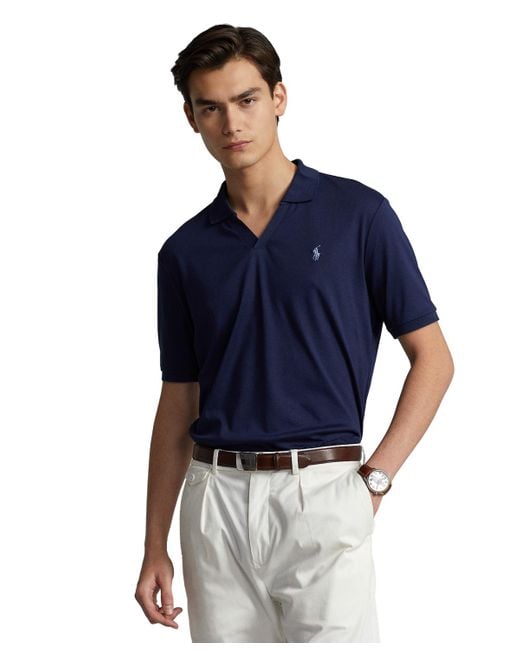 Polo Ralph Lauren Classic-fit Soft Cotton Polo Shirt in Blue for Men