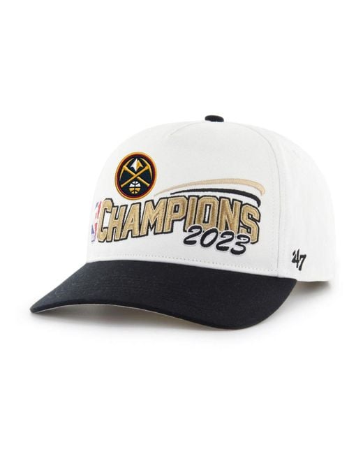 47 Brand White, Black Denver Nuggets 2023 Nba Finals Champions Two-tone Hitch Adjustable Hat for men