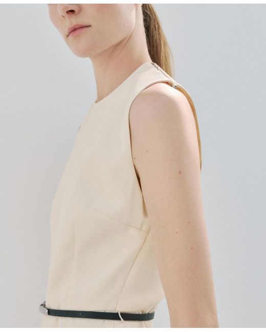 Mango Natural Open-back Belted Jumpsuit