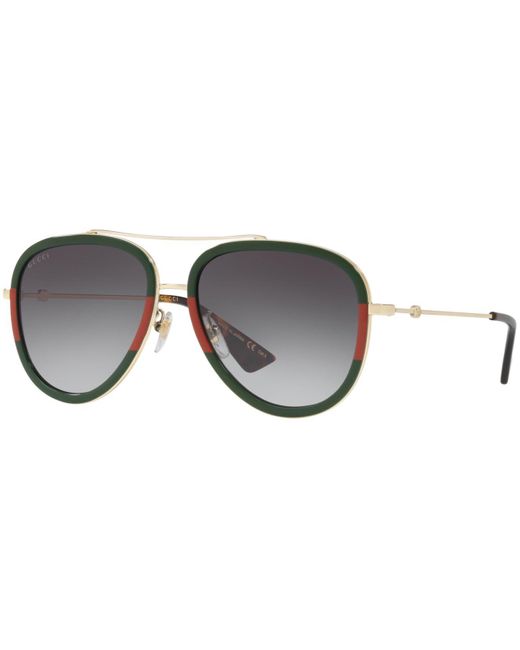 Gucci Metallic 57mm Aviator Sunglasses