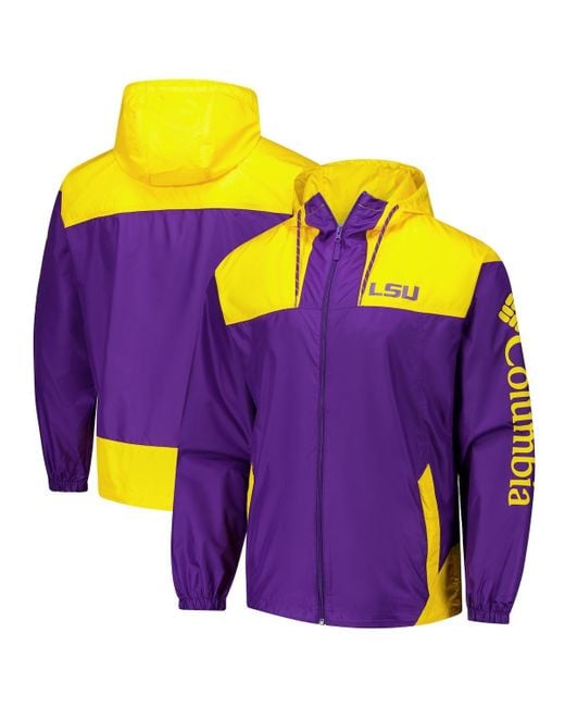 Columbia Purple Lsu Tigers Flash Challenger Ii Omni-shade Full-zip Windbreaker Jacket for men