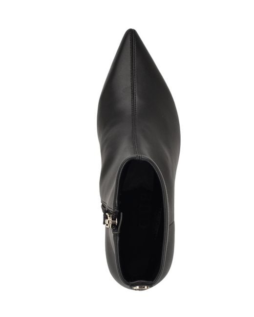 Guess Black Yanka Pointed Toe Kitten Heel Dress Booties