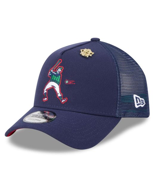 KTZ Blue Milwaukee Brewers 2025 Big League Chew A-frame 9forty Adjustable Trucker Hat for men