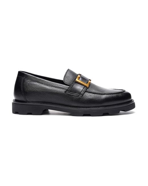 A. Veer Black Chris Leather Loafers for men