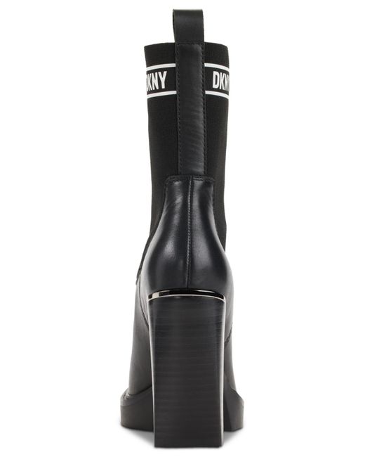 DKNY Vilma Pull-on Sock Booties in Black | Lyst