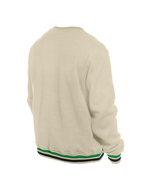 KTZ Natural Los Angeles Dodgers St. Patrick's Day Twill Pullover Sweatshirt for men
