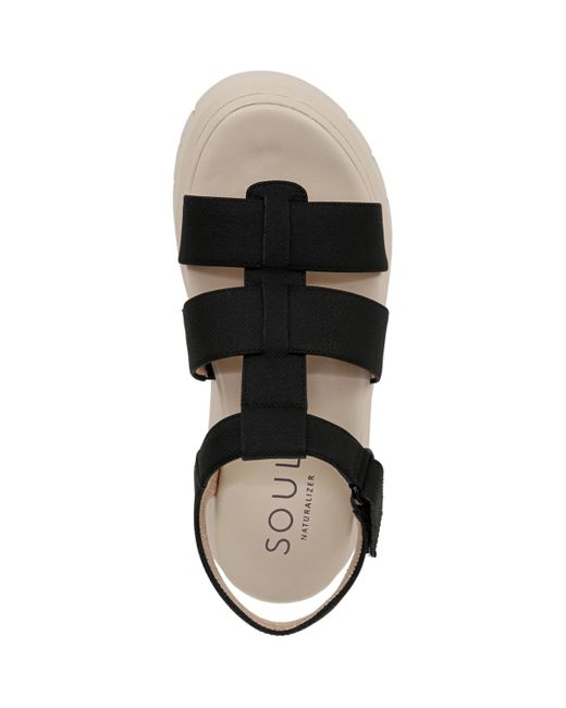 Naturalizer Black Pippa Lug Sole Fisherman Platform Sandals