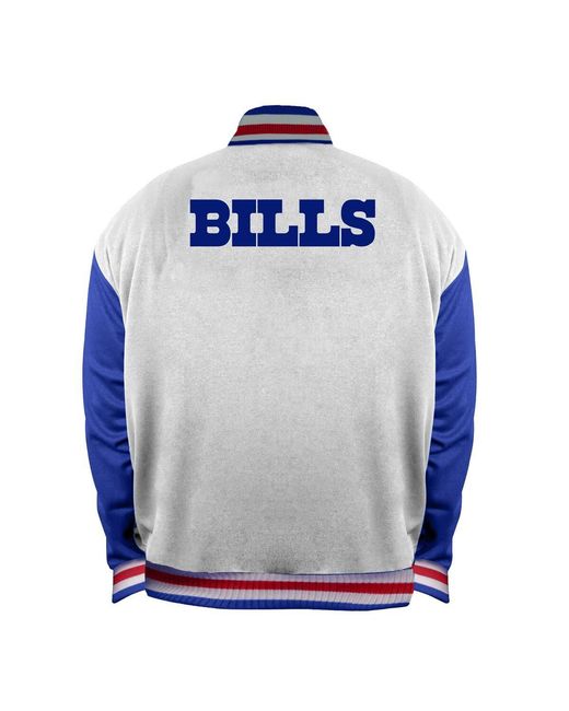 Mitchell & Ness Blue Buffalo Bills Throwback Plus Size Full-snap Satin Jacket