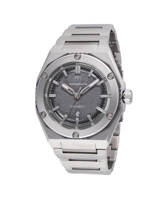 TechnoMarine Gray Tm-416074 Coral Quartz Grey Dial Watch for men