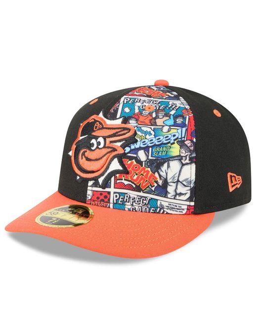 KTZ Multicolor Black/orange Baltimore Orioles 2025 Mlb Diamond Hero Edition Low Profile 59fifty Fitted Hat for men