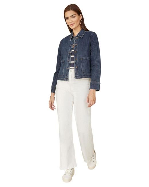 Yumi' Blue Denim Jacket With Patch Pockets