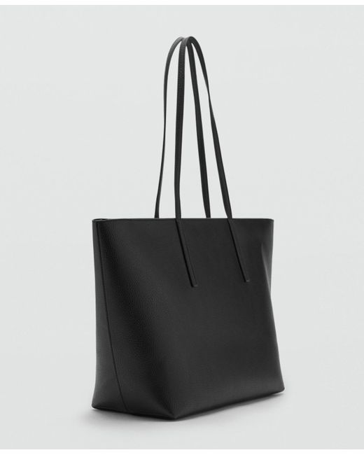 Mango Black Double Handle Shopper Bag