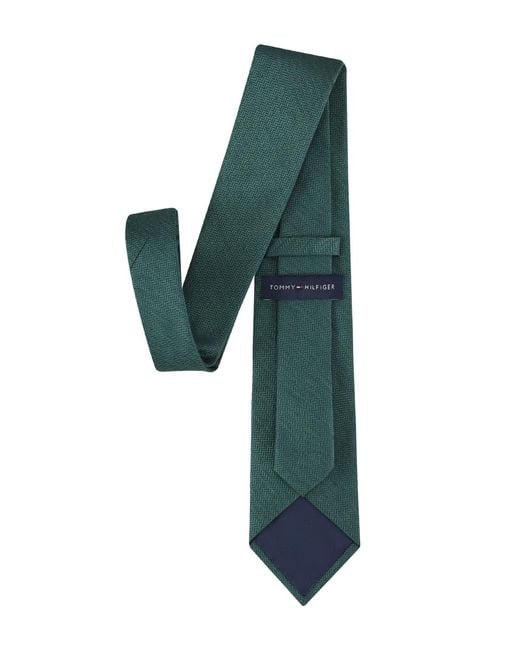 Tommy Hilfiger Green Hazel Herringbone Solid Tie for men